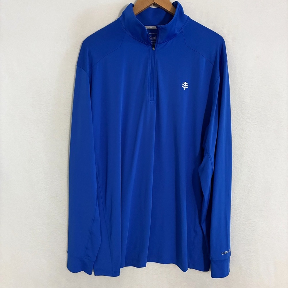 Coolibar Agility Performance Pullover Shirt Mens XL UPF 50+ Fish Pickleball
